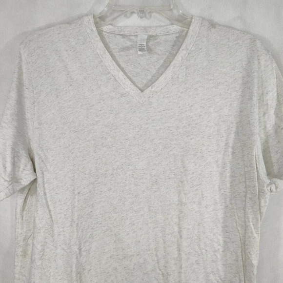 Bella Canvas Heather Cream Gray V-neck Basic T-Shirt Women Size L Short Sleeve - Picture 3 of 5